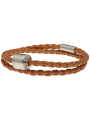 Braided leather Cognac