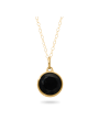 Pendant Black onyx facet gold